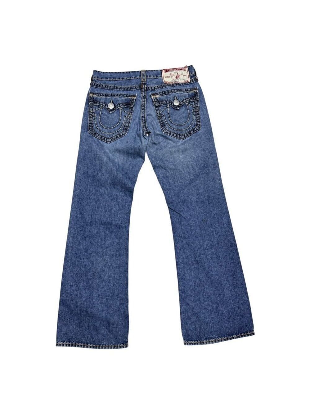 VINTAGE TRUE RELIGION Billy Super T Flare Boot Cut Designer Denim Jeans 34x34
